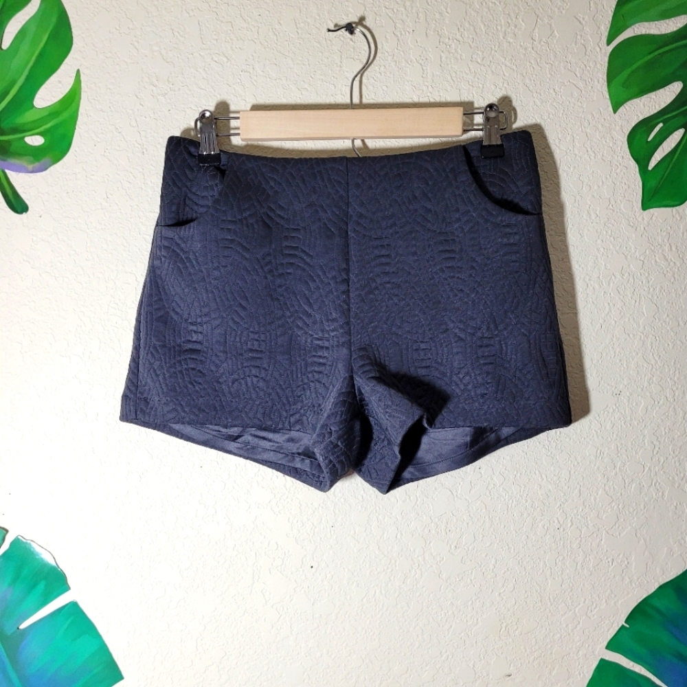 Gray High Waisted Quilted Shorts